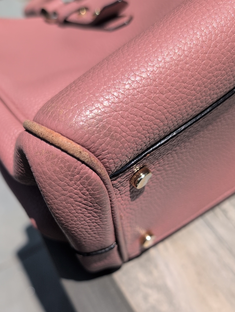 kate spade Mulberry Stree Rose Pink Pebbled Leather Satchel with Removable Strap - Picture 12 of 14